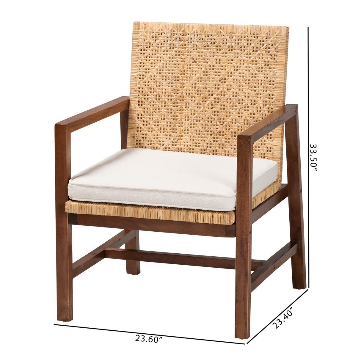 Modern European furniture - Acacia Framed Rattan Lounge Chair - www.oroa.com