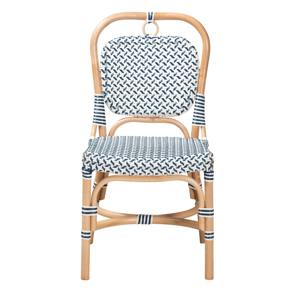 Modern European furniture - Blue White Weaving Bistro Chair - www.oroa.com