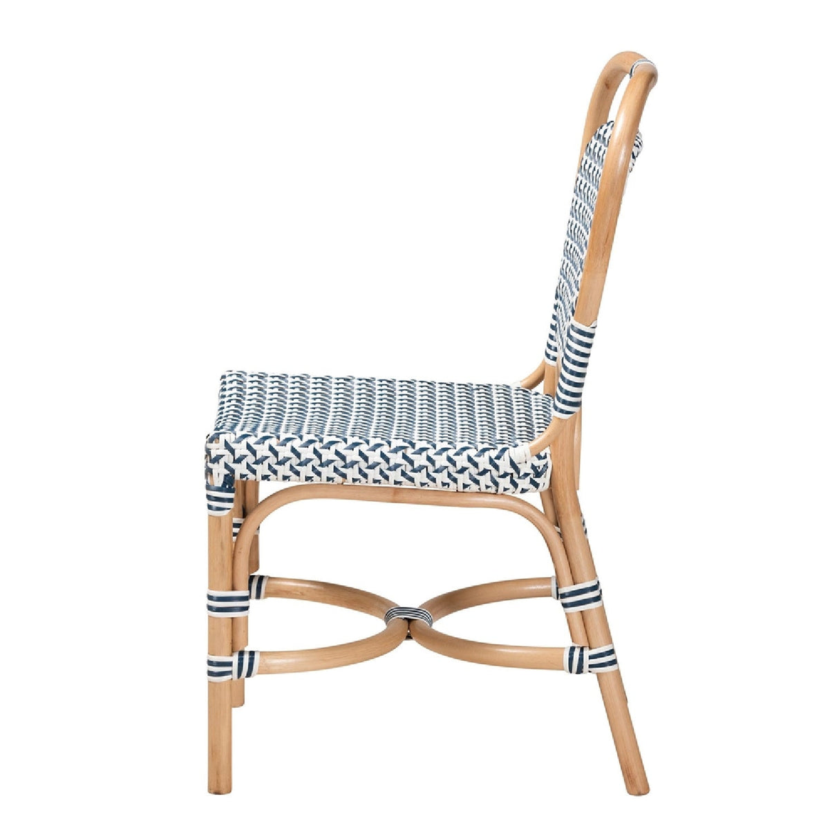 Contract furniture - Blue White Weaving Bistro Chair - www.oroatrade.com