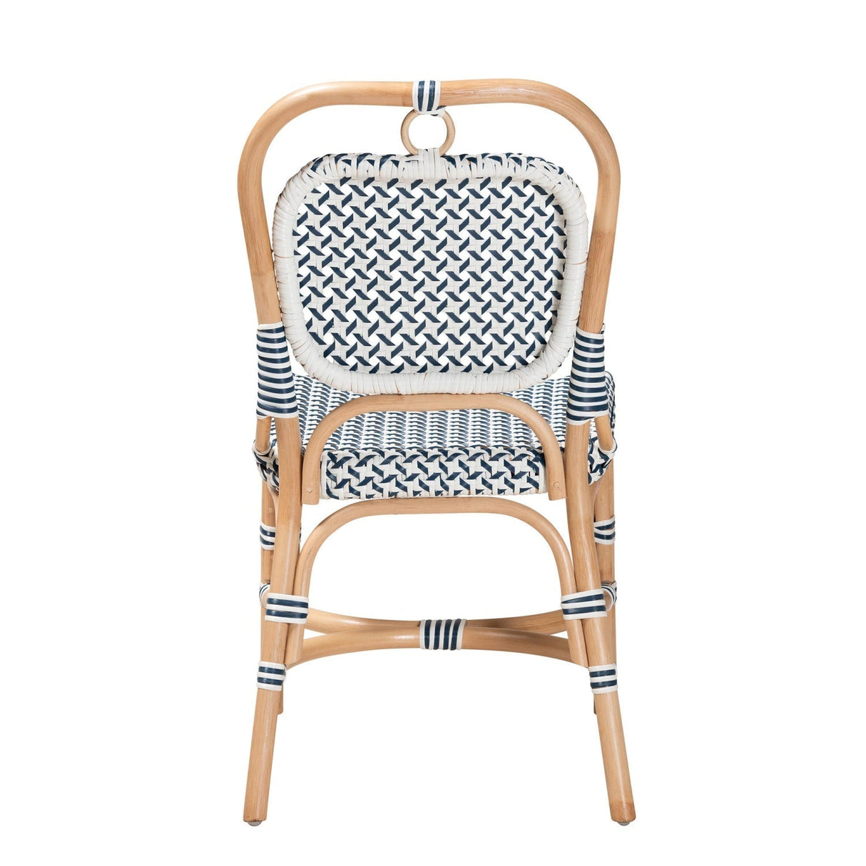 Contract furniture - Blue White Weaving Bistro Chair - www.oroatrade.com