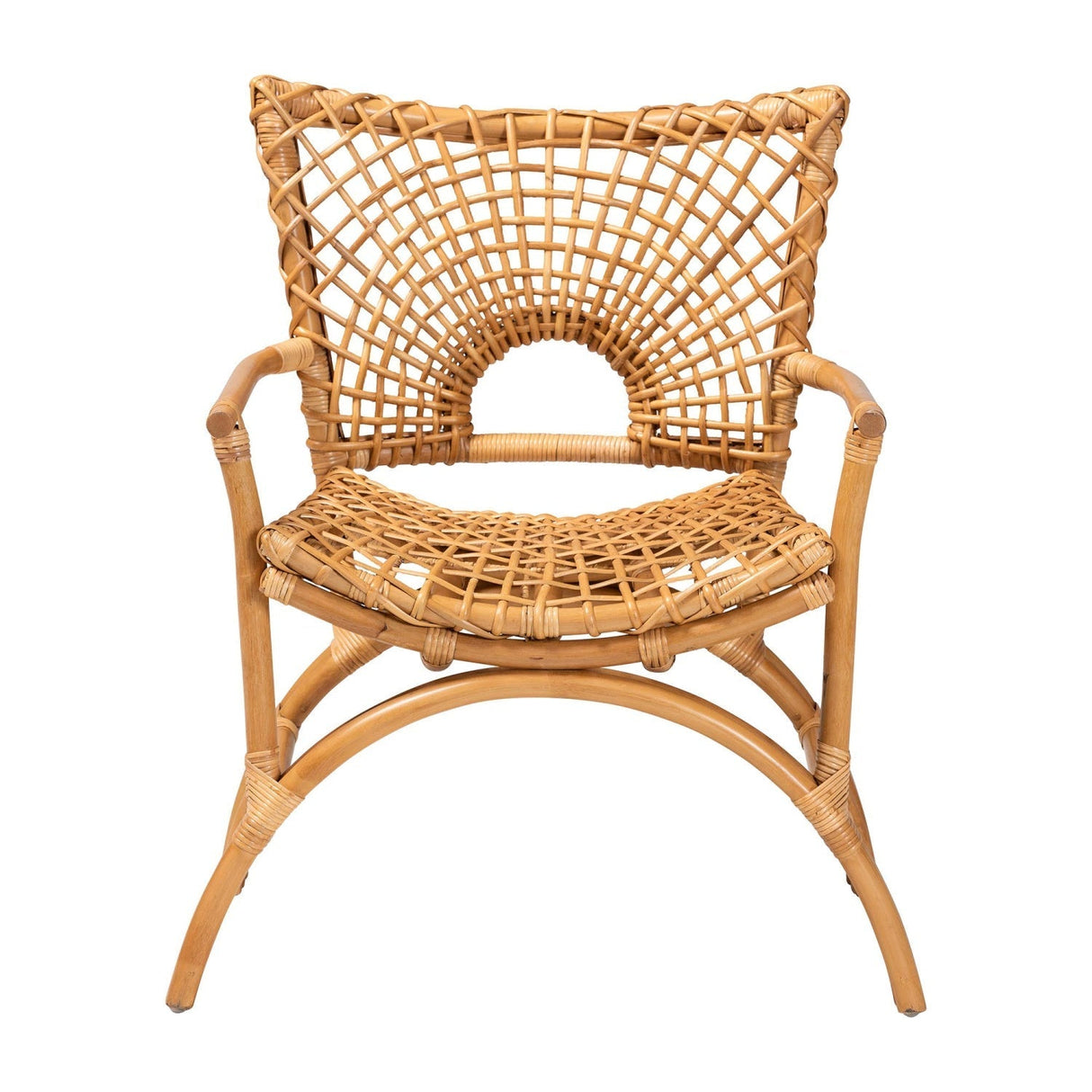 Modern European furniture - Curved Seat Rattan Accent Chair - www.oroa.com