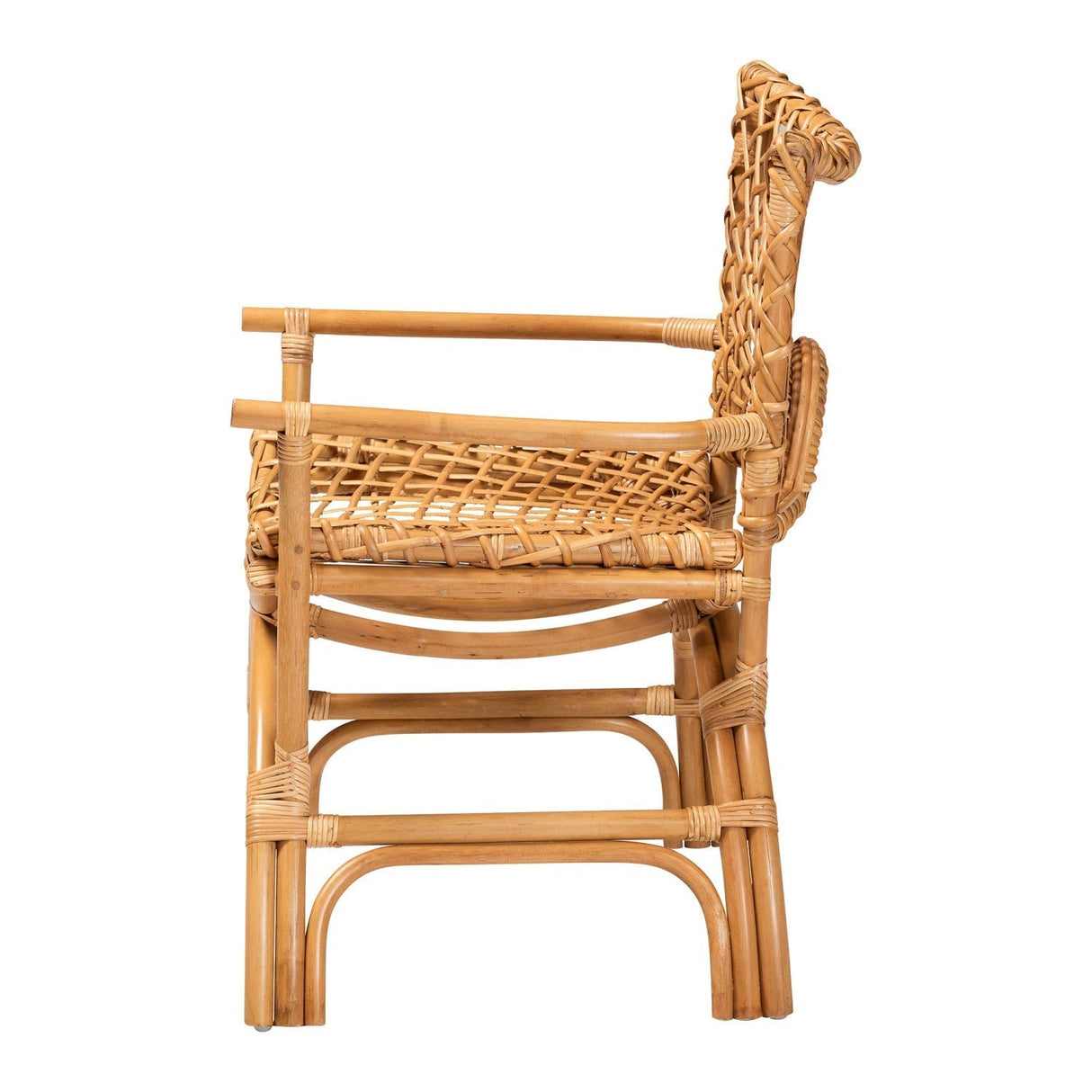 Modern European furniture - Curved Seat Rattan Accent Chair - www.oroa.com