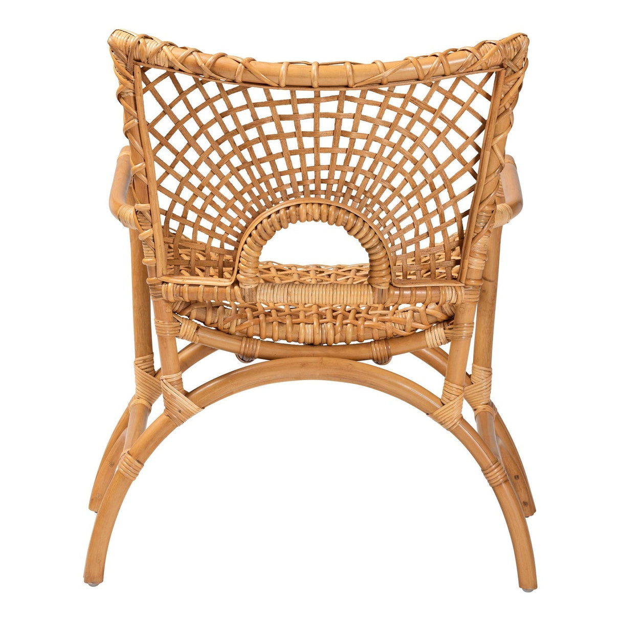 Modern European furniture - Curved Seat Rattan Accent Chair - www.oroa.com
