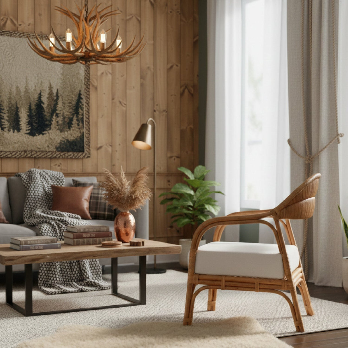 Modern European furniture - Cushioned Seat Rattan Accent Chair - www.oroa.com