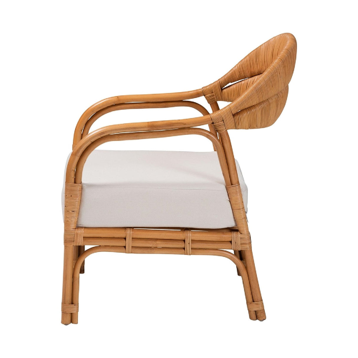 Modern European furniture - Cushioned Seat Rattan Accent Chair - www.oroa.com
