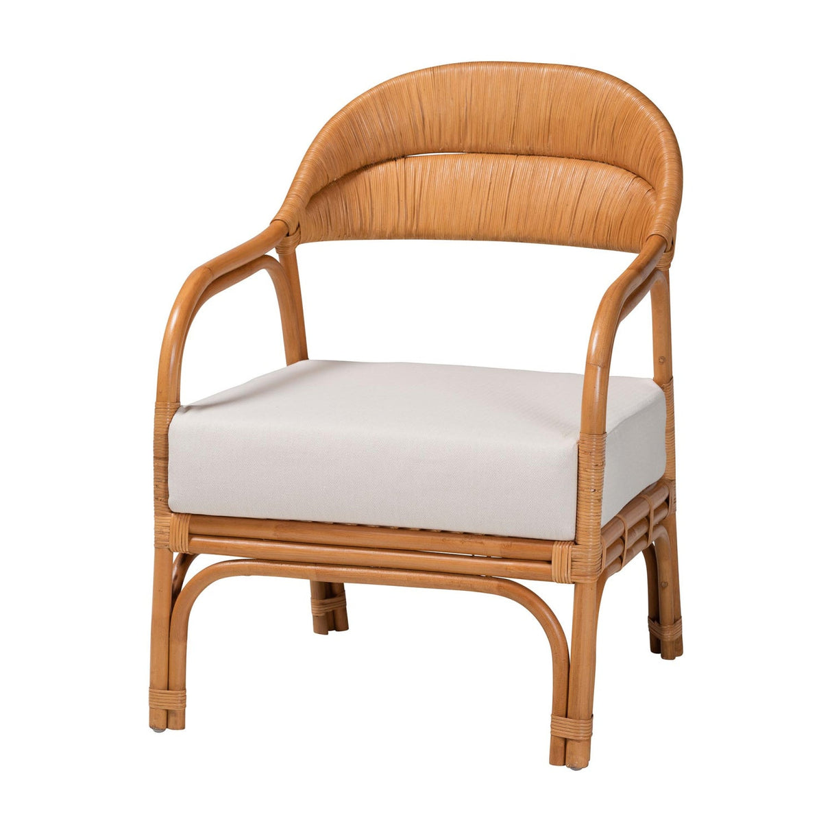 Modern European furniture - Cushioned Seat Rattan Accent Chair - www.oroa.com