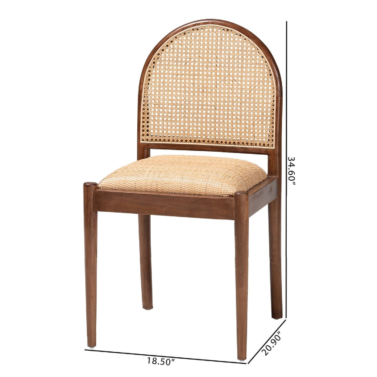 Contract furniture - Acacia Framed Rattan Dining Chairs 2 - www.oroatrade.com