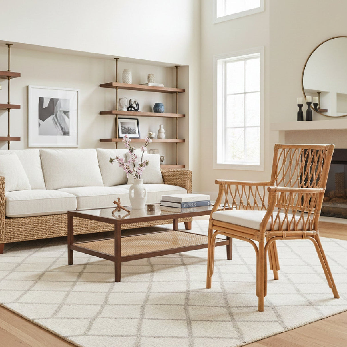 Modern European furniture - Rattan Openwork Accent Armchair - www.oroa.com