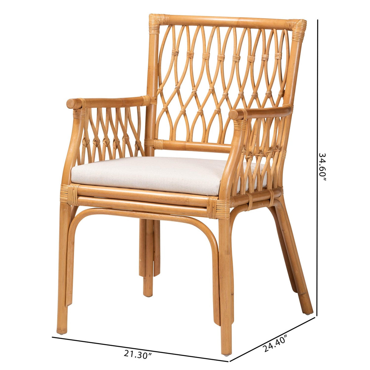 Modern European furniture - Rattan Openwork Accent Armchair - www.oroa.com
