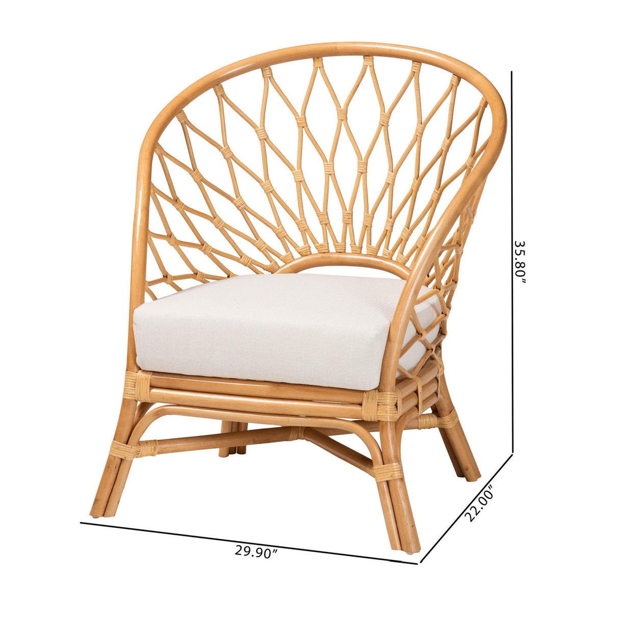 Modern European furniture - Rattan Sloped Accent Chair - www.oroa.com
