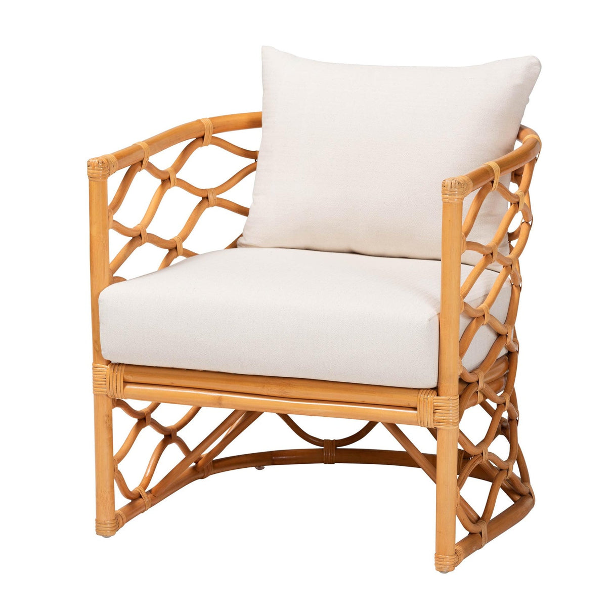 Modern European furniture - Curved Rattan Padded Accent Chair - www.oroa.com