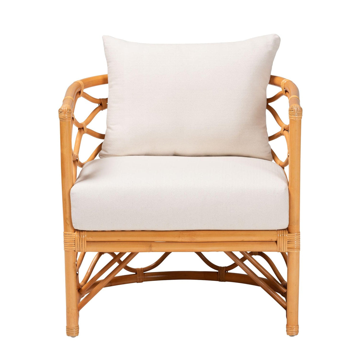 Modern European furniture - Curved Rattan Padded Accent Chair - www.oroa.com