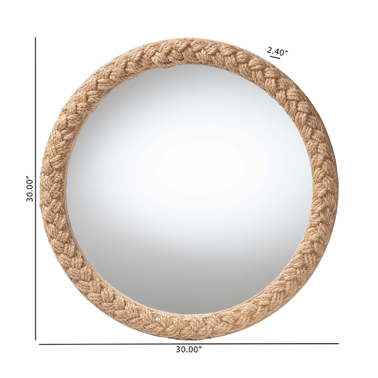 Modern European furniture - Braided Rope Round Accent Mirror - www.oroa.com