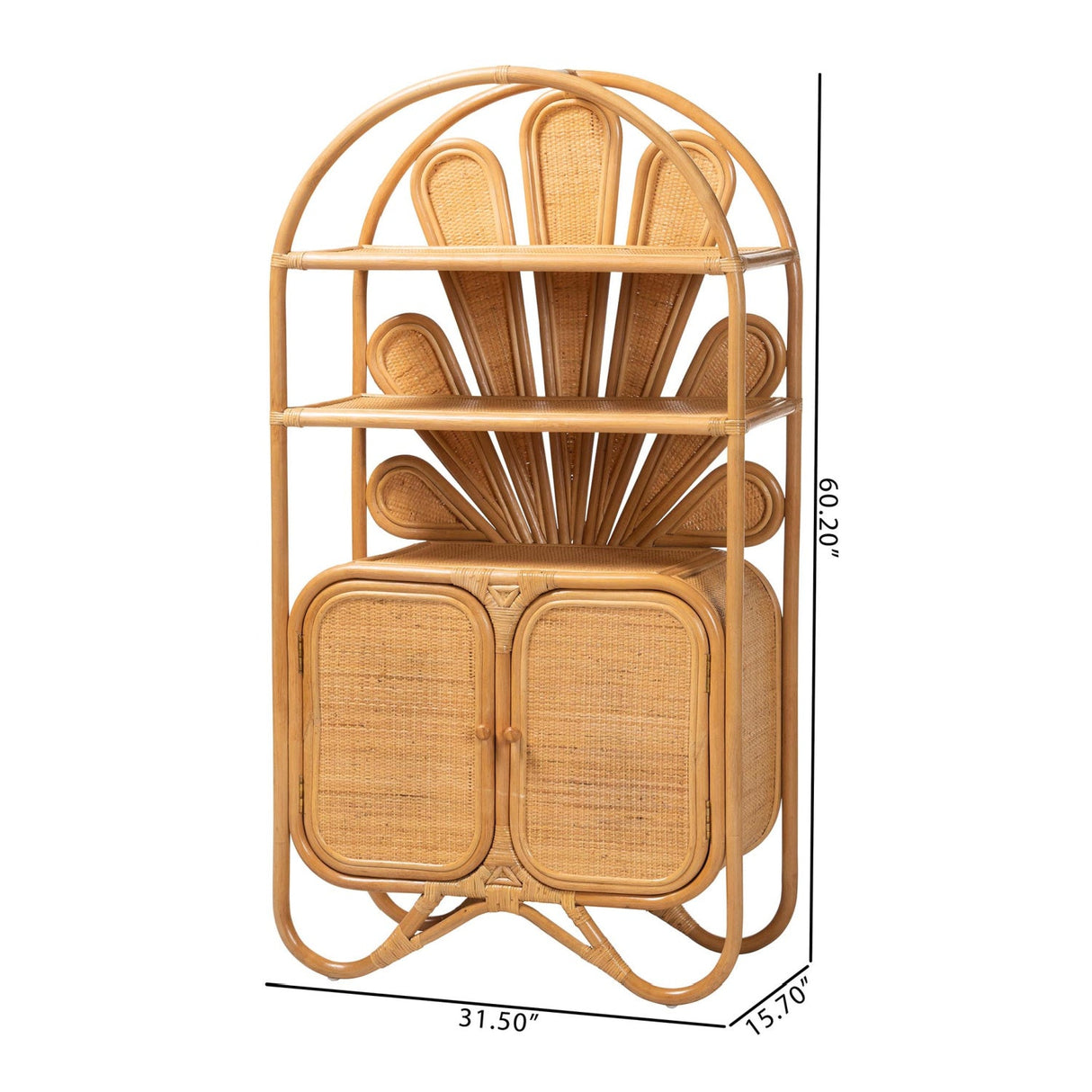 Rattan Peacock Fan Cabinet | Bali Loom Noreen | Oroa.com