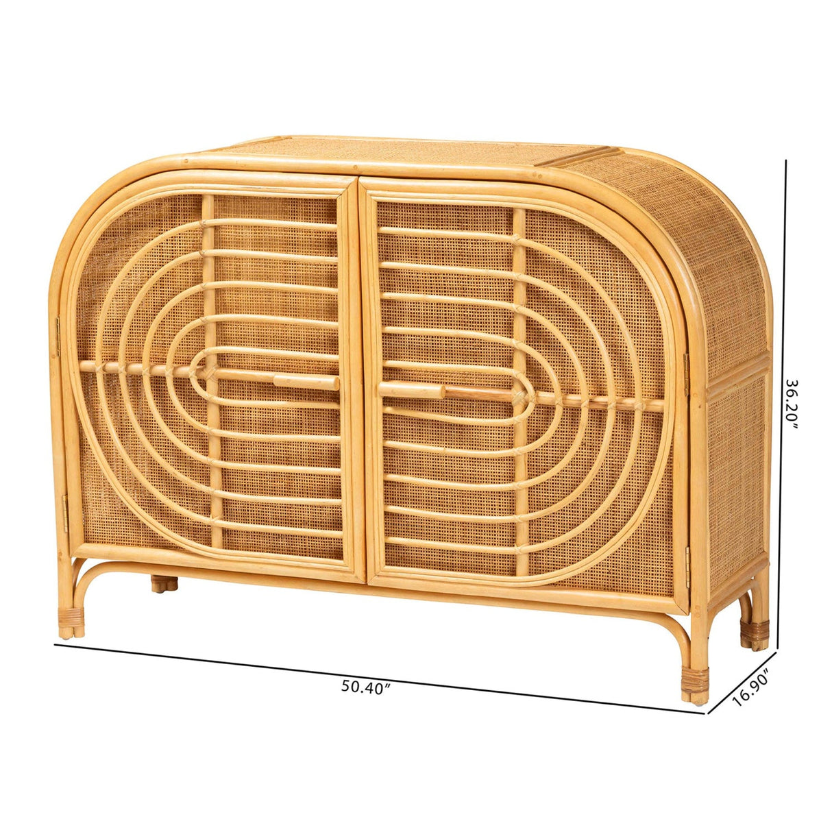 Modern European furniture - Natural Rattan 2 Door Sideboard - www.oroa.com