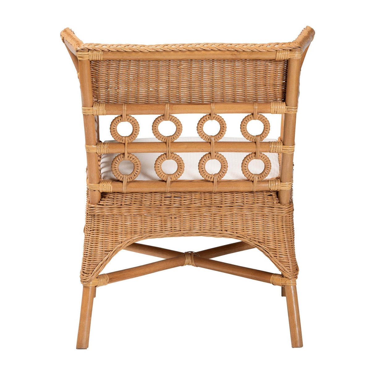 Modern European furniture - Braided Rattan Padded Accent Chair - www.oroa.com