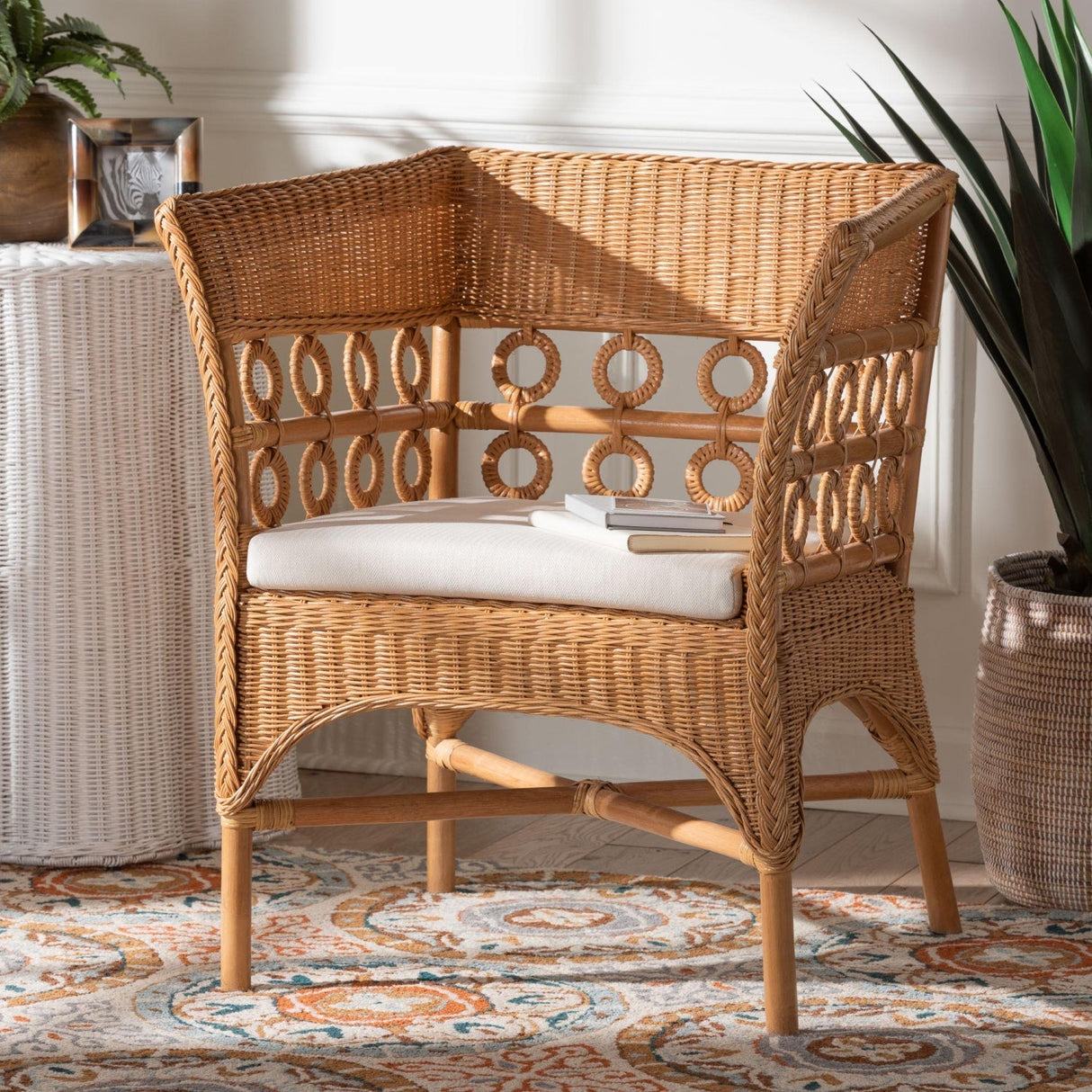 Modern European furniture - Braided Rattan Padded Accent Chair -Â www.oroa.com