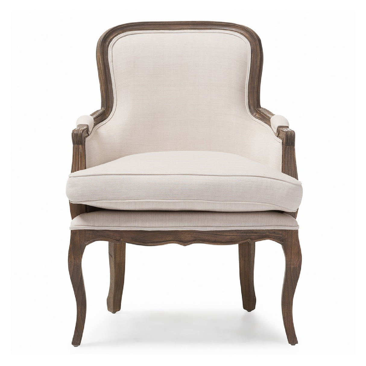 Modern European furniture - Beige Cotton Classic Accent Chair - www.oroa.com