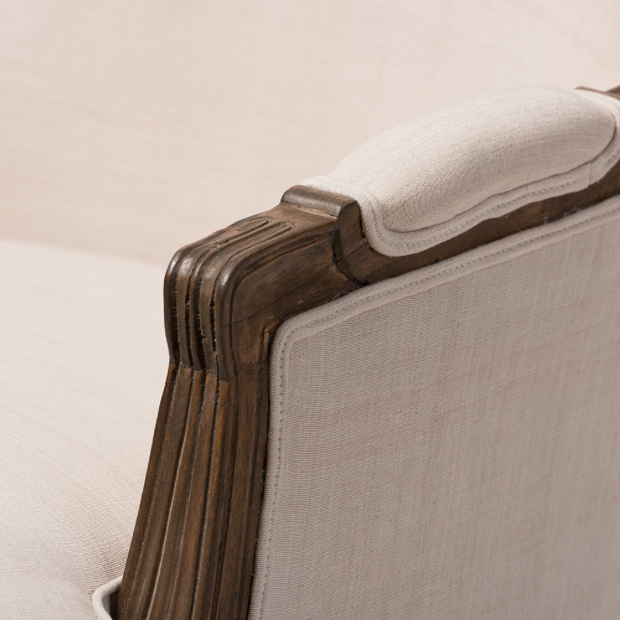 Modern European furniture - Beige Cotton Classic Accent Chair - www.oroa.com