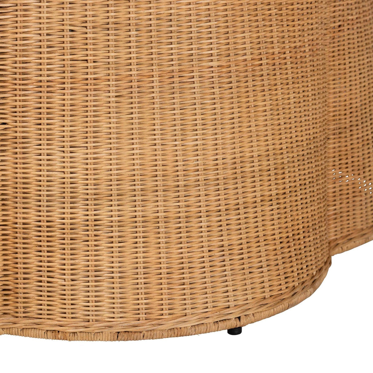 Modern European furniture - Handwoven Rattan Scalloped Coffee Table - www.oroa.com