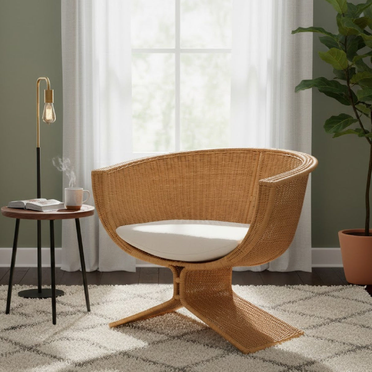 Modern European furniture - Woven Rattan Bohemian Lounge Chair - www.oroa.com