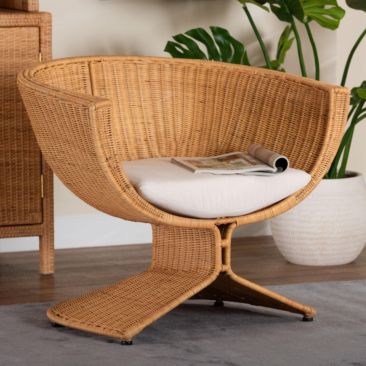 Modern European furniture - Woven Rattan Bohemian Lounge Chair - www.oroa.com
