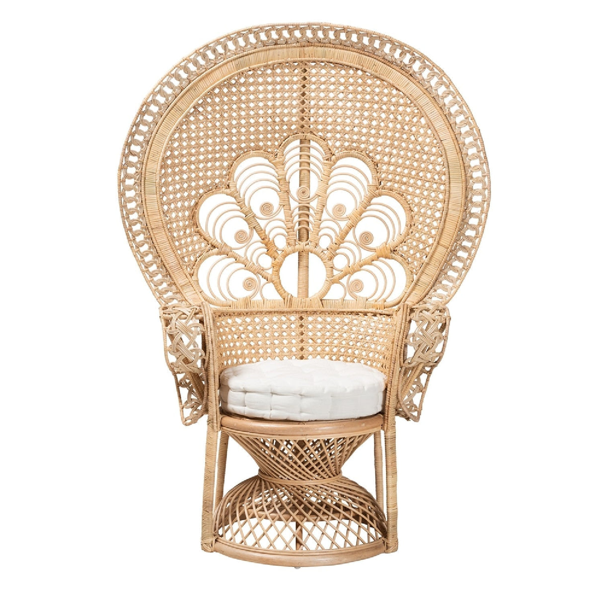Modern European furniture - Brown Rattan Peacock Accent Chair - www.oroa.com
