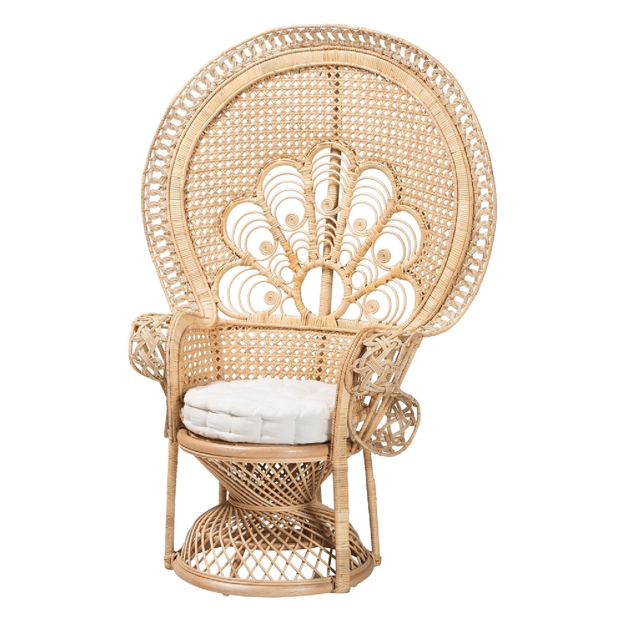 Modern European furniture - Brown Rattan Peacock Accent Chair - www.oroa.com
