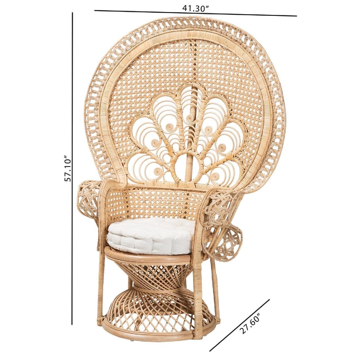 Modern European furniture - Brown Rattan Peacock Accent Chair - www.oroa.com