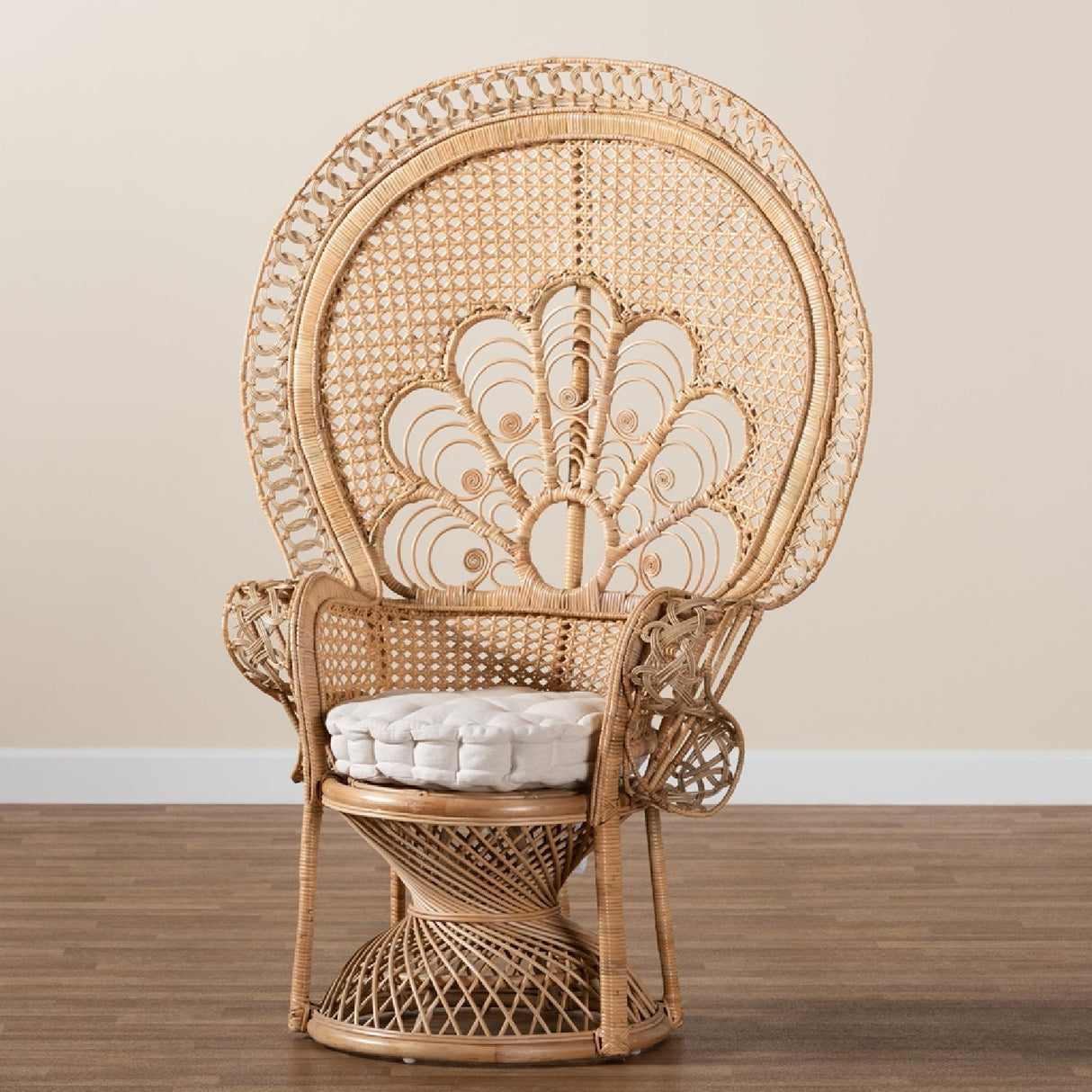 Modern European furniture - Brown Rattan Peacock Accent Chair - www.oroa.com