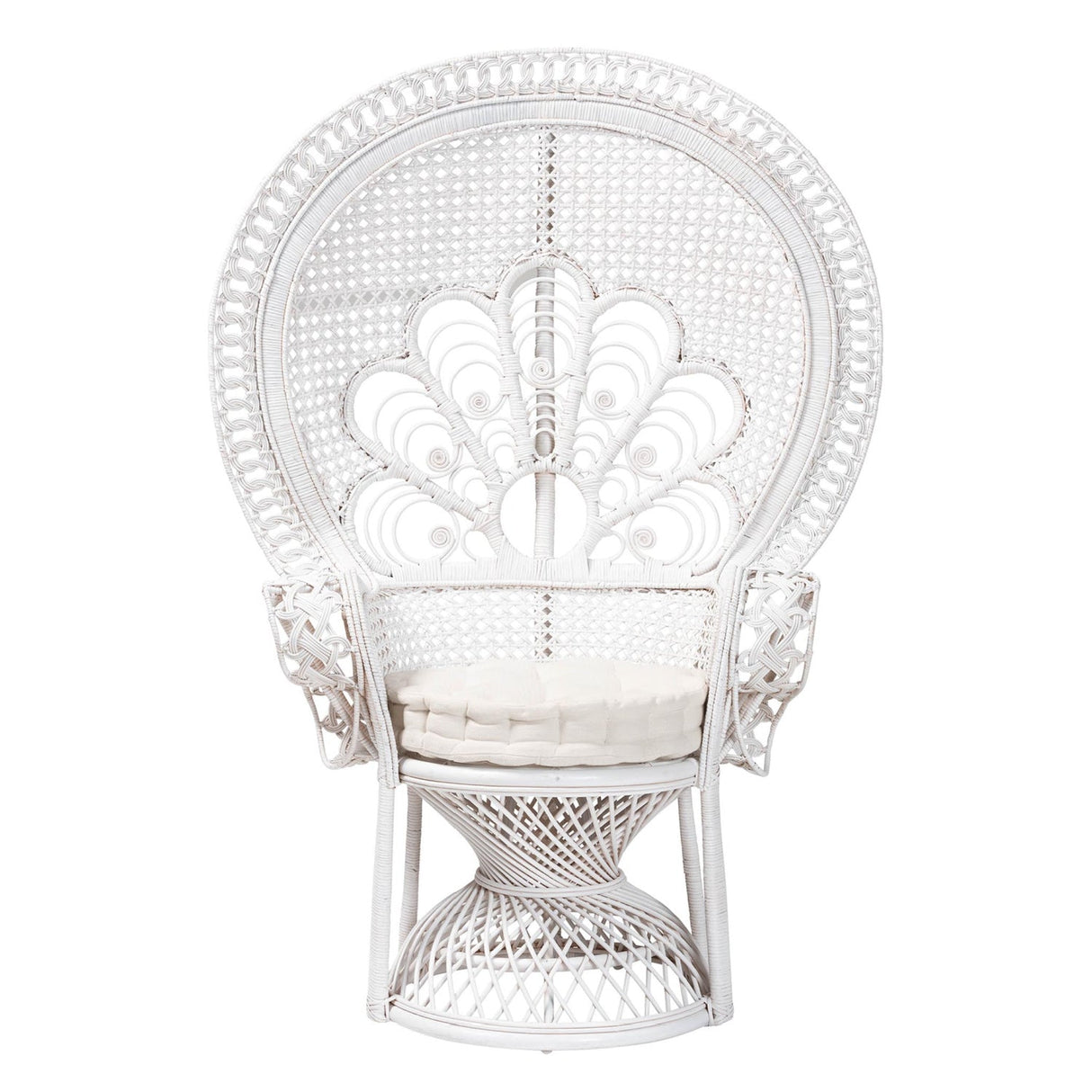 Modern European furniture - White Rattan Peacock Accent Chair - www.oroa.com