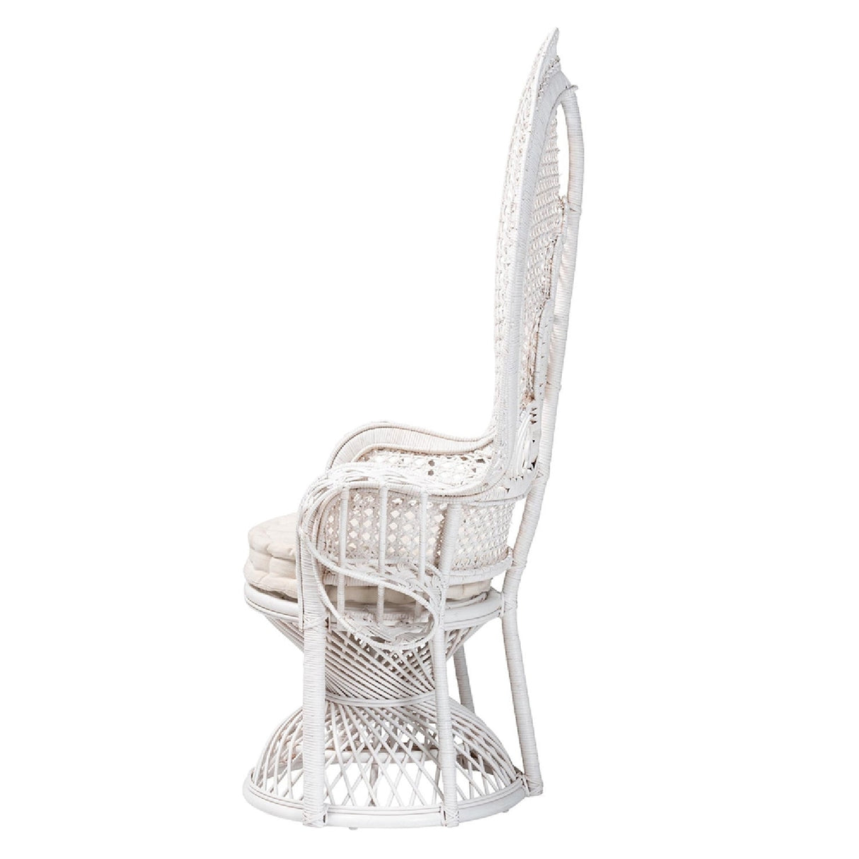 Modern European furniture - White Rattan Peacock Accent Chair - www.oroa.com