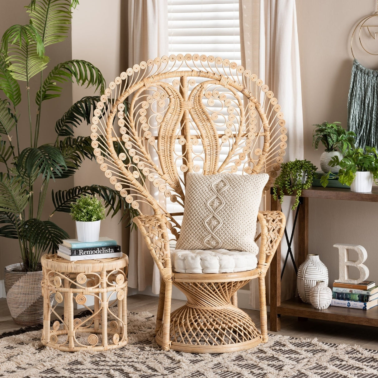 Modern European furniture - Rattan Indoor Semi Outdoor Peacock Accent Chair - www.oroa.com
