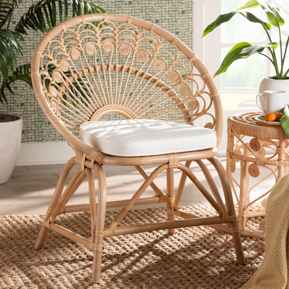 Modern European furniture - Boho Rattan Peacock Accent Chair - www.oroa.com