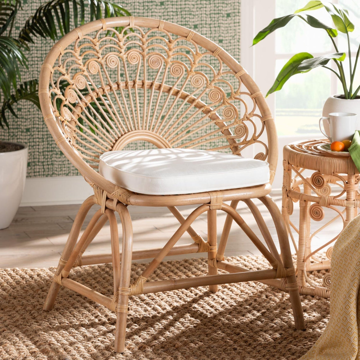 Modern European furniture - Boho Rattan Peacock Accent Chair - www.oroa.com