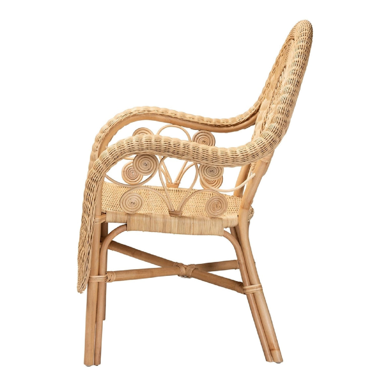 Modern European furniture - Curled Rattan Detail Accent Chair - www.oroa.com