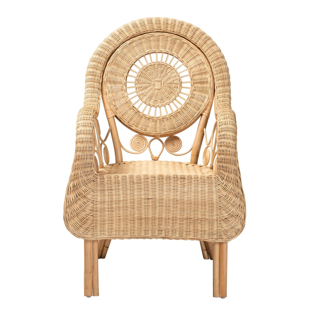 Modern European furniture - Curled Rattan Detail Accent Chair - www.oroa.com