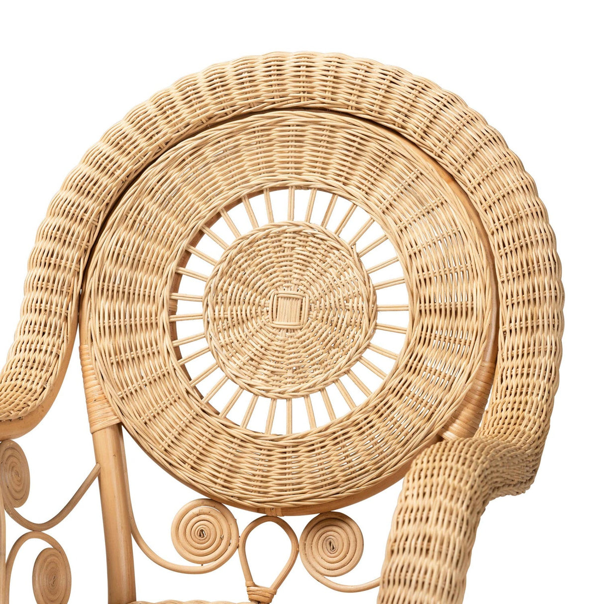 Modern European furniture - Curled Rattan Detail Accent Chair - www.oroa.com