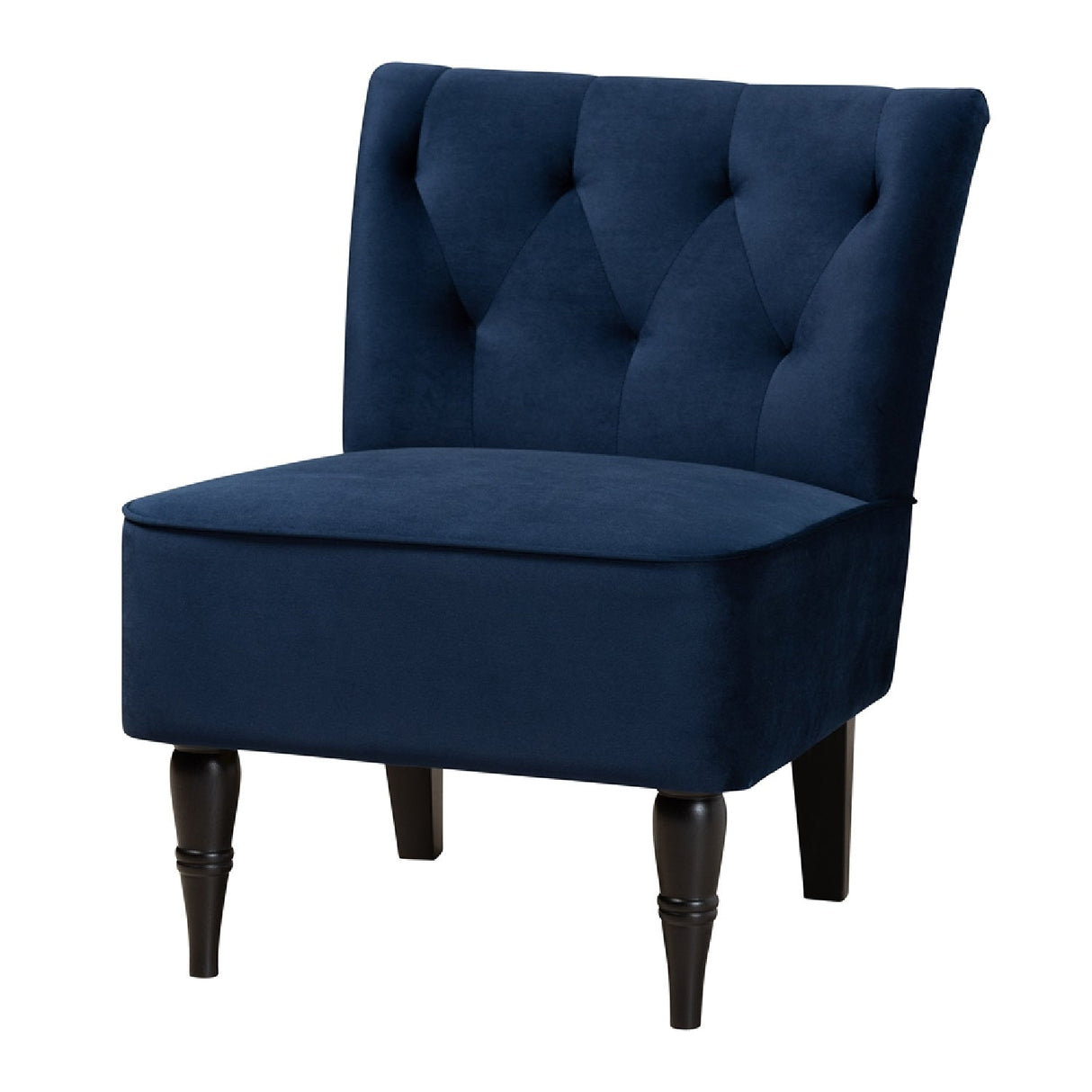 Modern European furniture - Tufted Blue Velvet Accent Chair - www.oroa.com