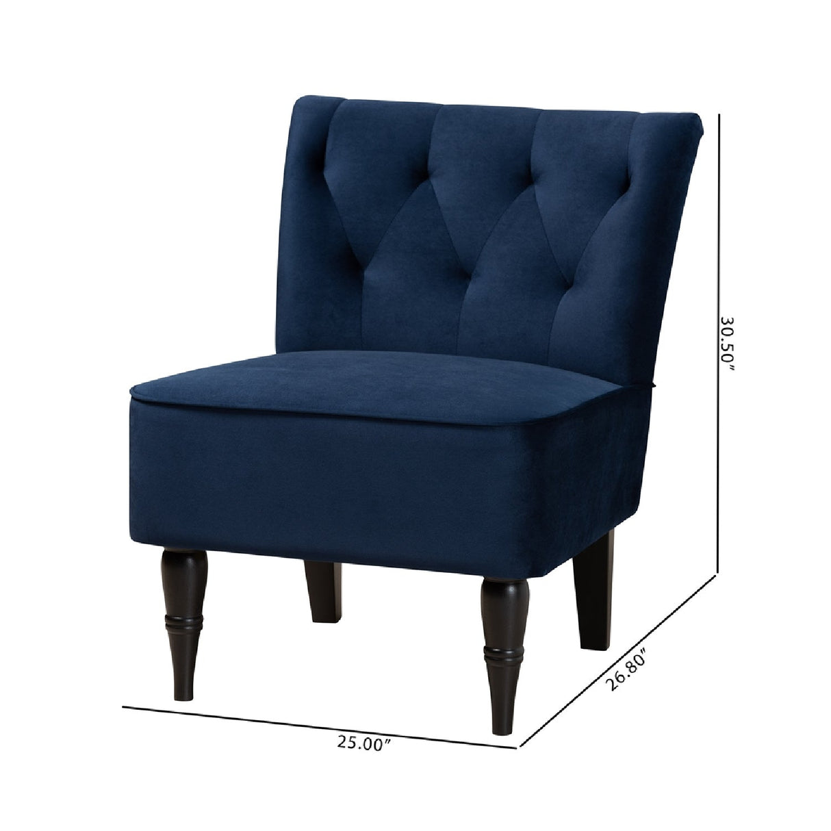 Modern European furniture - Tufted Blue Velvet Accent Chair - www.oroa.com