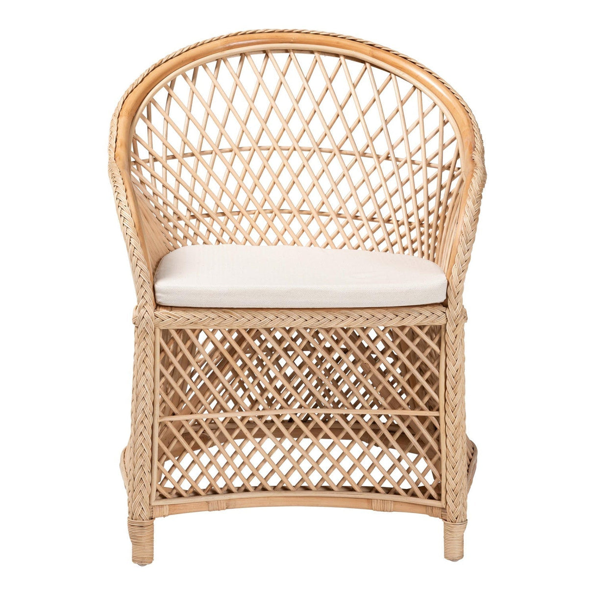 Modern European furniture - Braided Rattan Bohemian Accent Armchair - www.oroa.com