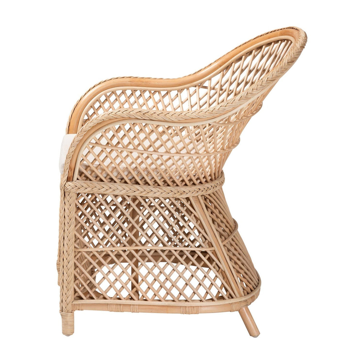Modern European furniture - Braided Rattan Bohemian Accent Armchair - www.oroa.com