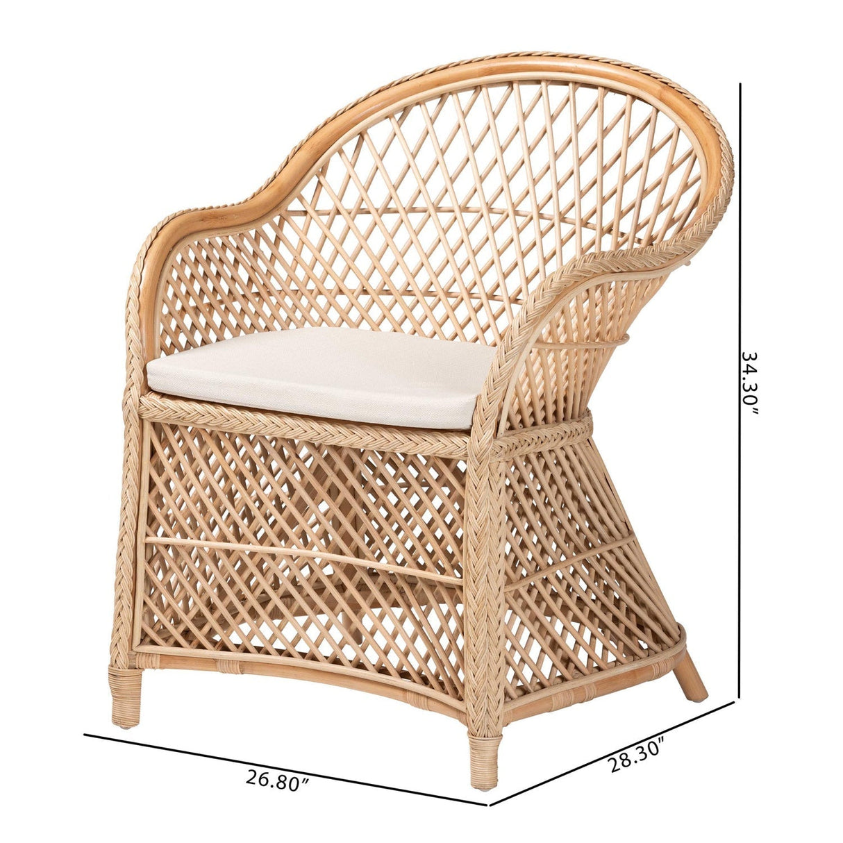 Modern European furniture - Braided Rattan Bohemian Accent Armchair - www.oroa.com