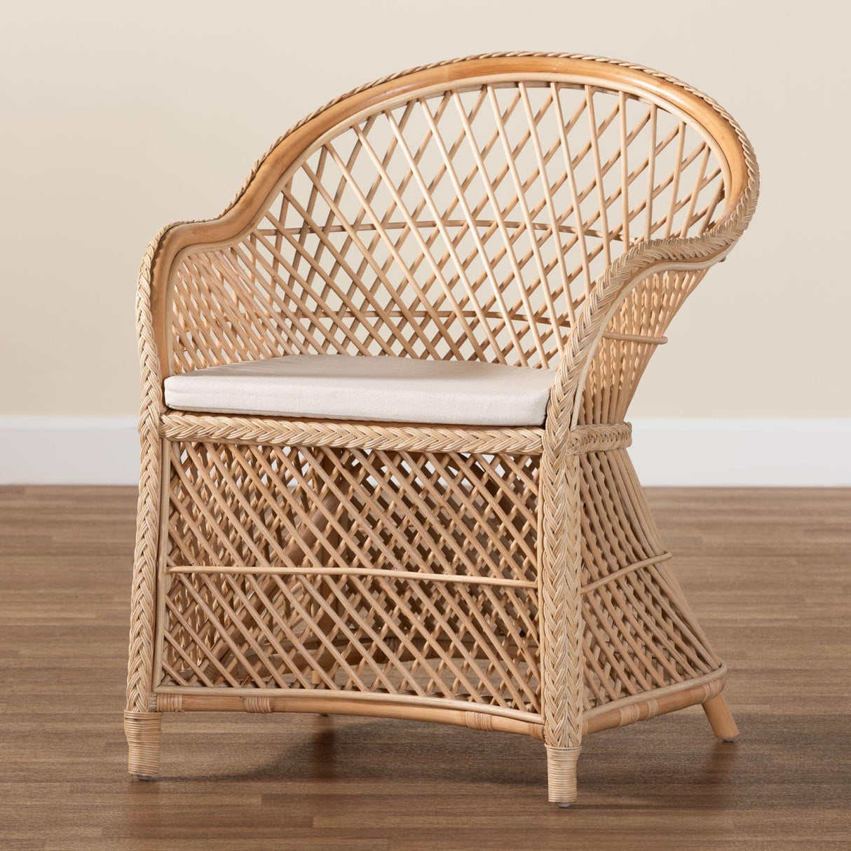 Modern European furniture - Braided Rattan Bohemian Accent Armchair - www.oroa.com