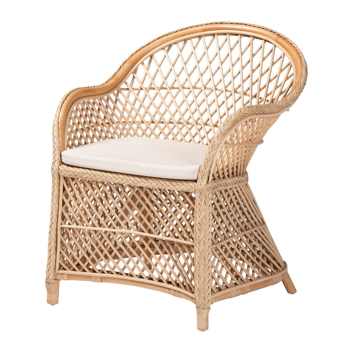 Modern European furniture - Braided Rattan Bohemian Accent Armchair - www.oroa.com