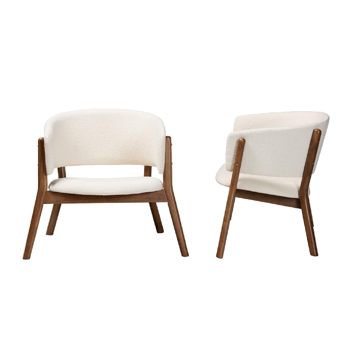 Modern European furniture - Walnut Framed Curve Accent Chairs 2 - www.oroa.com