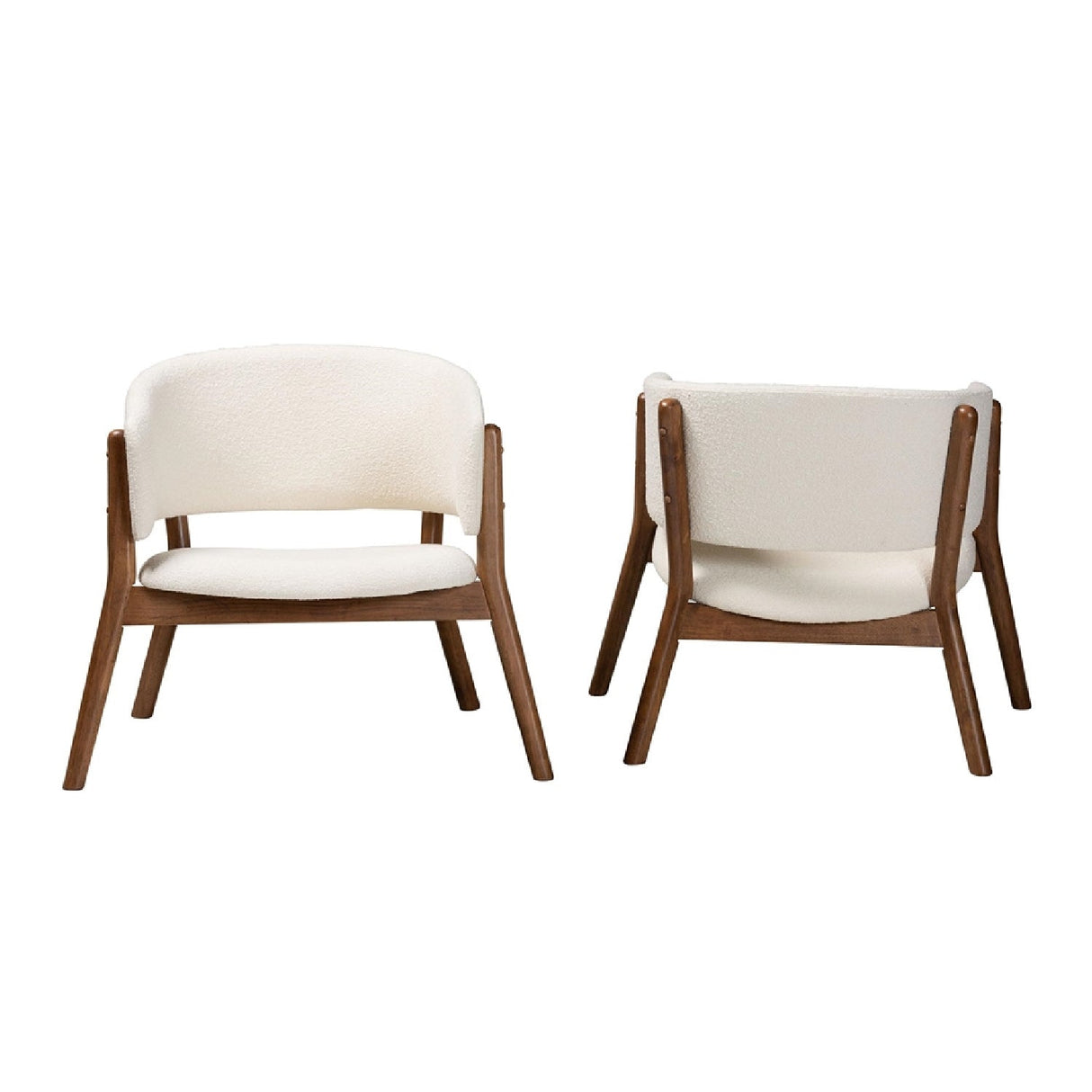 Walnut Framed Curve Accent Chairs 2 | Bali Loom Baron | Oroa.com