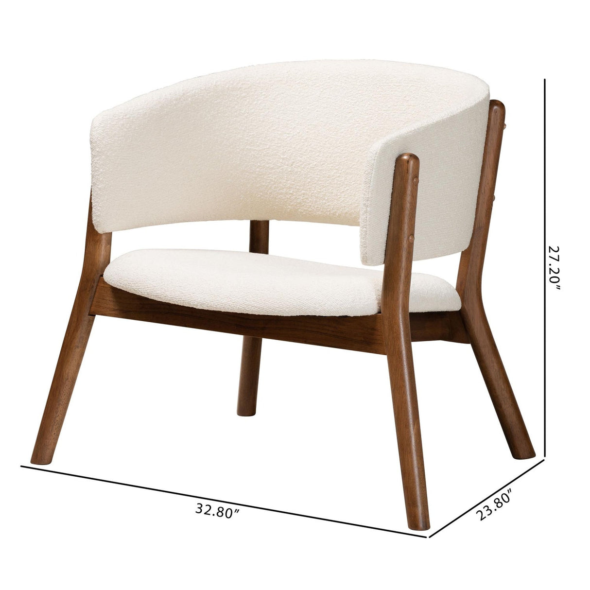 Modern European furniture - Walnut Framed Curve Accent Chairs 2 - www.oroa.com