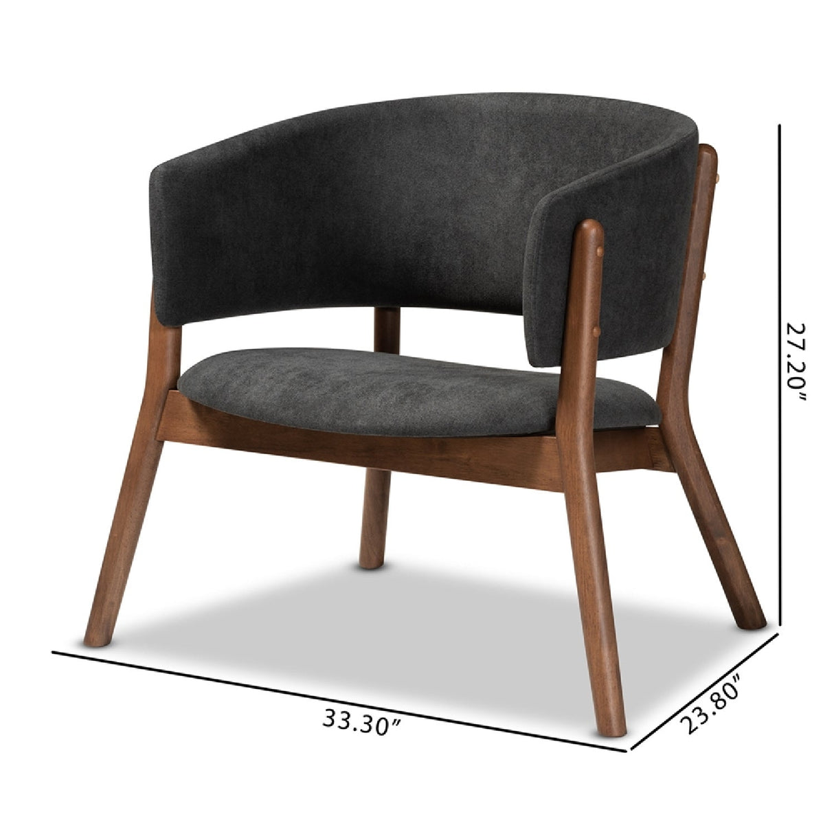 Modern European furniture - Walnut Framed Curve Accent Chairs 2 - www.oroa.com
