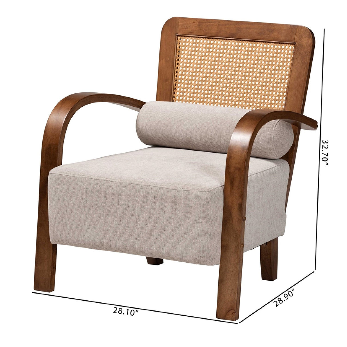 Modern European furniture - Gray Padded Japandi Lounge Chair - www.oroa.com